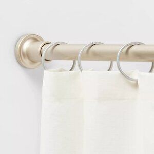 Dual Mount Nickel Finish Cast Finial End Shower Curtain Rod 46" to 72" Lengths